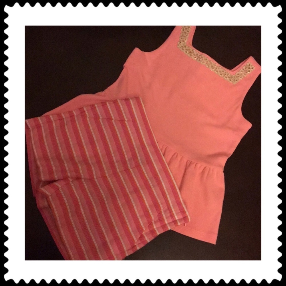 Janie and jack pink and white SET size 7 NWT